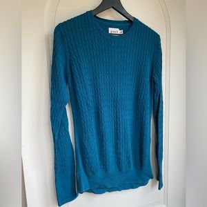 EUC Pact Organic cable knit tunic cotton sweater XS blue